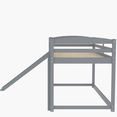 Convertible Slide And Bunk Bed In Gray - Twin Over Style For Versatile Use With Stable Structure Ensures Stability