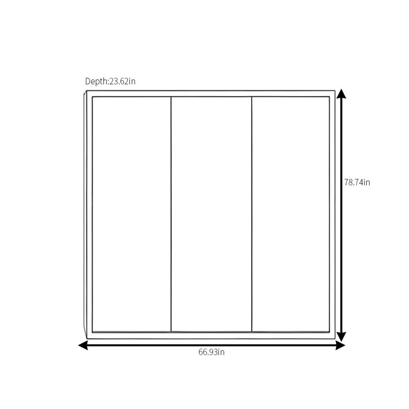 Garde-robe simple et moderne, H 79 po x l 67 po x P 24 po