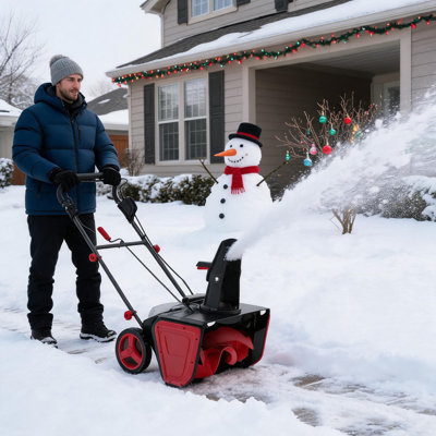 20" Cordless Snow Blower with Brushless Motor, 23 ft Throw Distance, 180° Adjustable Rotating Chute, Dual LED Lights, Includes 2×4.0Ah Batteries & Charger