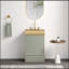 Meuble-lavabo rayé vert clair Gada avec lavabo vasque intégré en métal brossé de 20 po pour salle de bain moderne Gada-1765692286