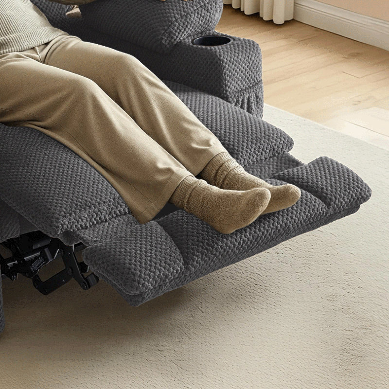 Fauteuil inclinable électrique de 25,2 po de largeur avec massage chauffant et vibrant, Gris