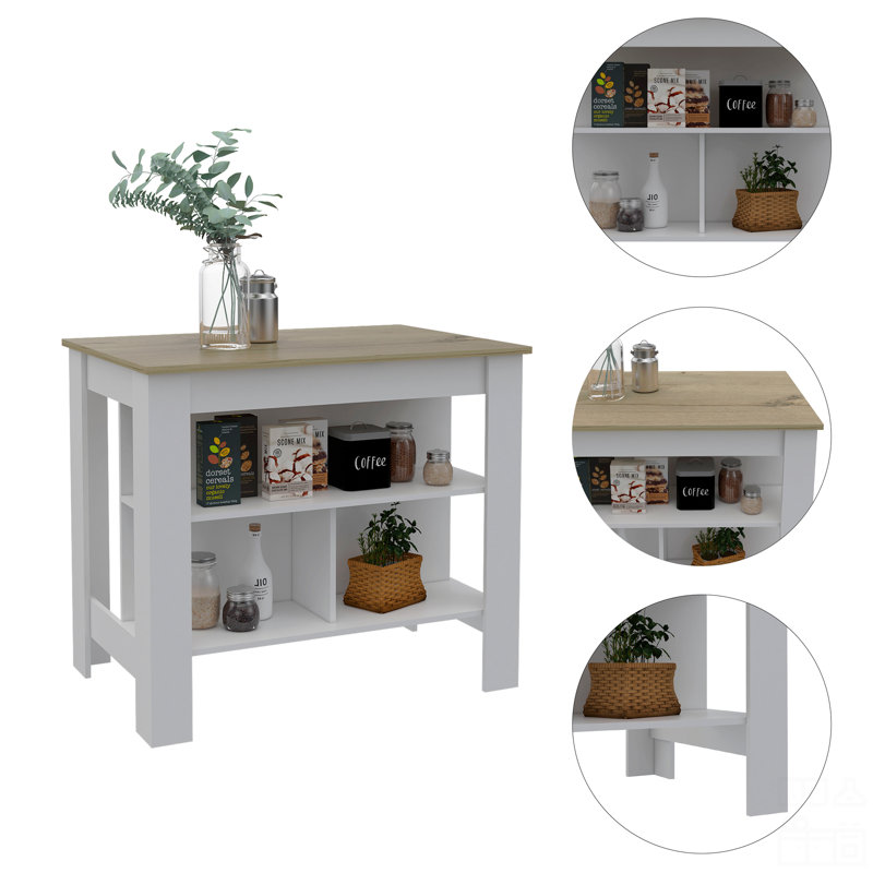 Kitchen Island,Three Shelves
