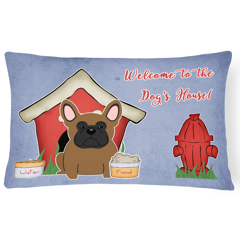 Coussin lombaire intérieur/extérieur rectangulaire pour chien house, Brun