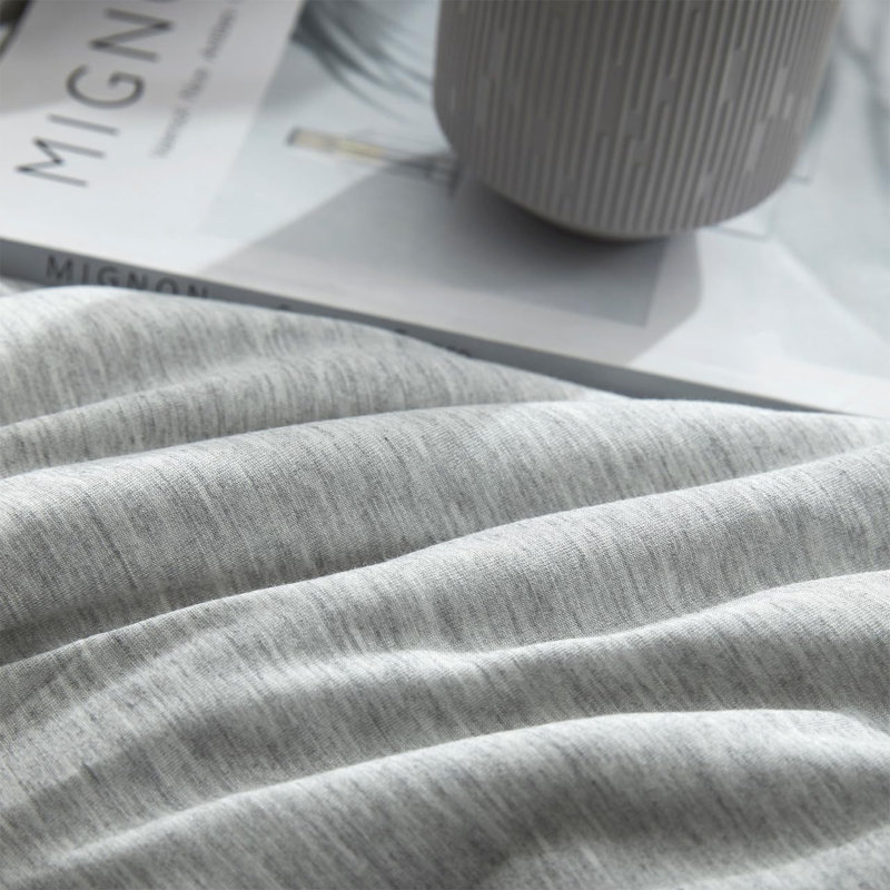 Ensemble d'édredon surdimensionné Comon Inducteur Rayon Glacier, Édredon simple très long simple + 1 taie décora, Gris