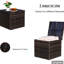Coffre de rangement polyvalent pour terrasse, porche et piscine avec cloison amovible - personnalisable
