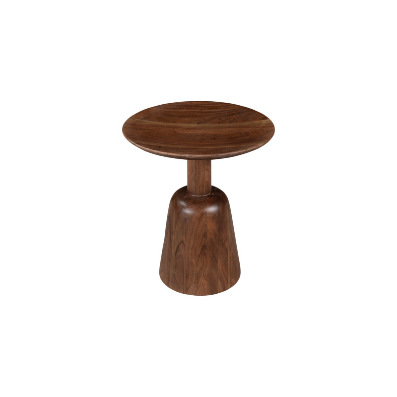 Nels Solid Wood End Table, Dark Brown