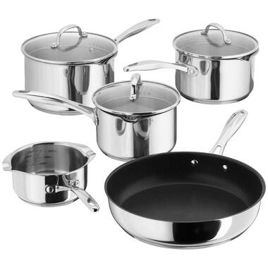 Saflon Stainless Steel Tri-Ply Capsulated Bottom 8 Piece Cookware Set, Induction