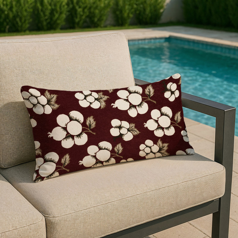 Coussin intérieur et extérieur, Rectangle H 25 po x l 18 po, Blanc cassis
