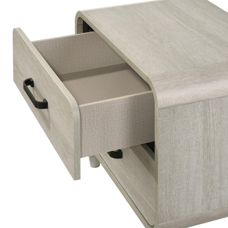 Table de chevet contemporaine, Blanc antique