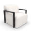 Ensemble de 2 fauteuils lounge modernes en aluminium à structure ouverte, rembourrés et dotés de coussins Sunbrella-902152919-902152923