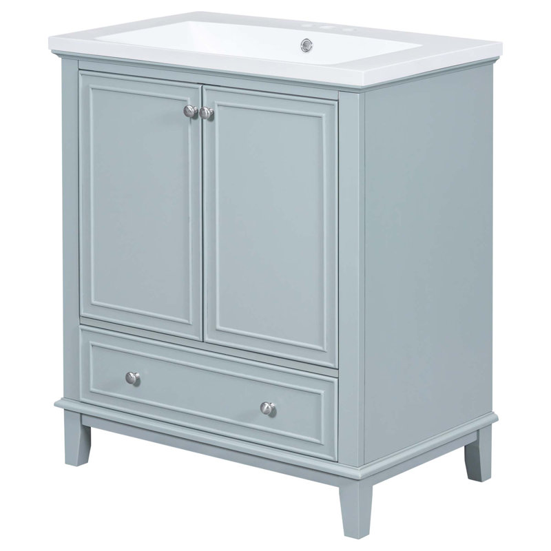 30" Bathroom Vanity With Sink Combo, Multi-Functional Bathroom Cabinet With Doors And Drawer