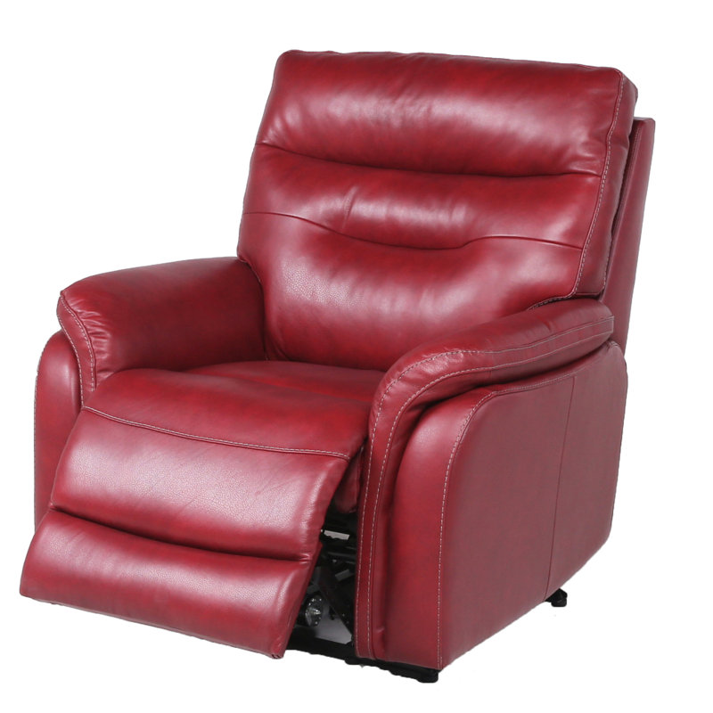 Aonghus Upholstered Power Recliner, Dark Red