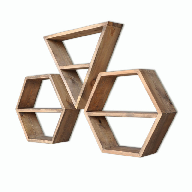 Tablette décorative en bois massif 5 pièces Nyah