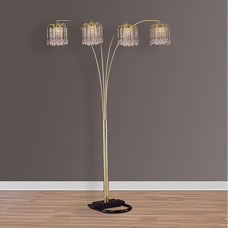 Lampe sur pied Ashawna, Doré