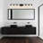 51.48 in. 8-Light Matte Black Dimmable Bathroom Vanity Light with Clear Glass Shades-59132989-59132961