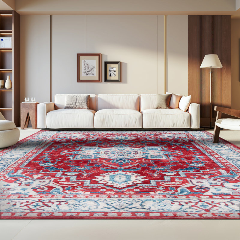 Tapis Aurich 851 - rouge / beige, Rectangle 8 pi x 10 pi