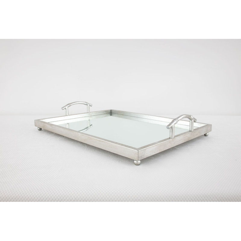 Lalana Decorative Tray, Antiqued Silver Leaf, 19" x 16"