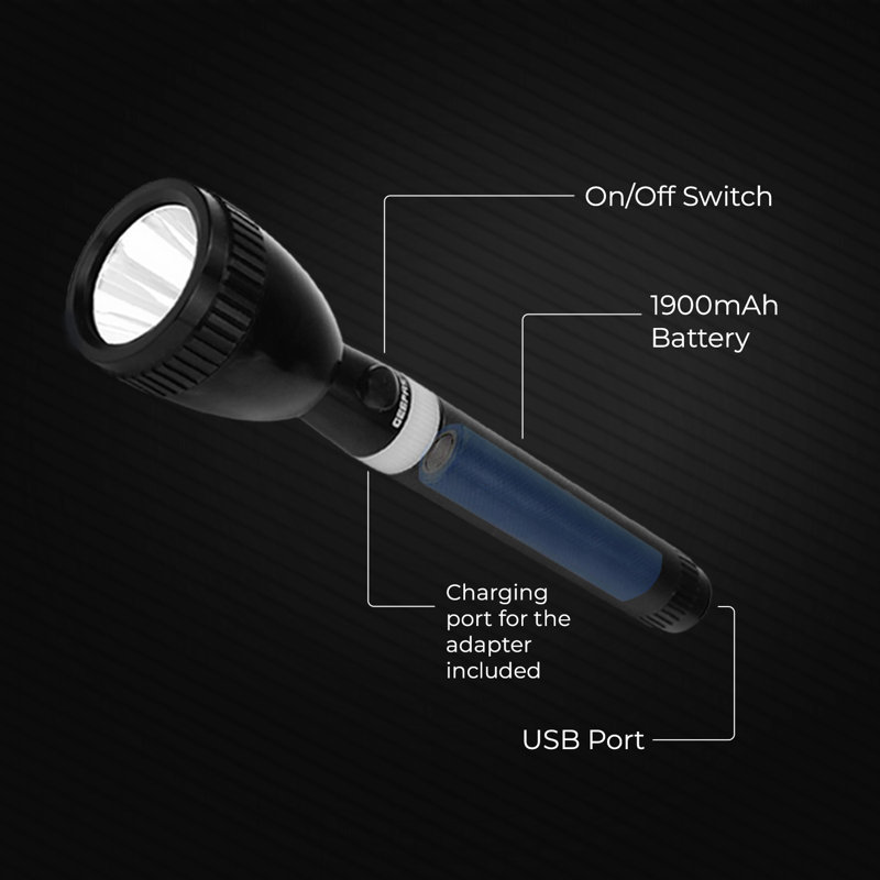 Geepas LED Torch Rechargeable Handheld Flashlight