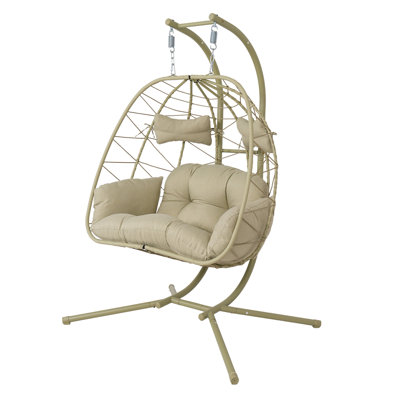 Double Person Egg Swing Chair with Stand