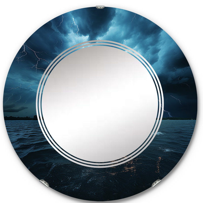 Escudilla - Miroir mural rond, 24 po x 24 po