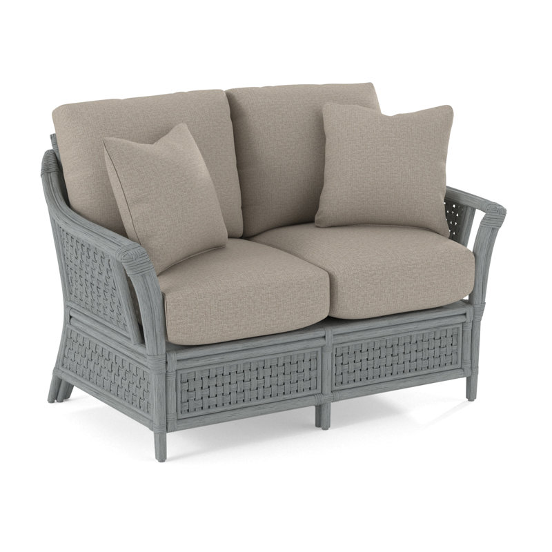 Boca Upholstered 55'' Loveseat, Beige Performance Fabric;, Truffle