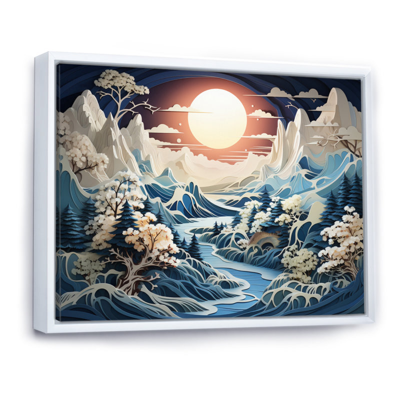 Berga Glacier Arctic Whispers II - impression, 34" H x 44" W, Cadre flottant blanc