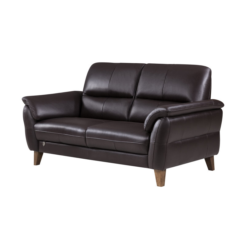Shriner 66'' Upholstered Loveseat, Dark Chocolate