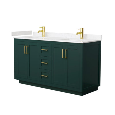 Miranda 60" Freestanding Double Bathroom Vanity with Cultured Marble Top