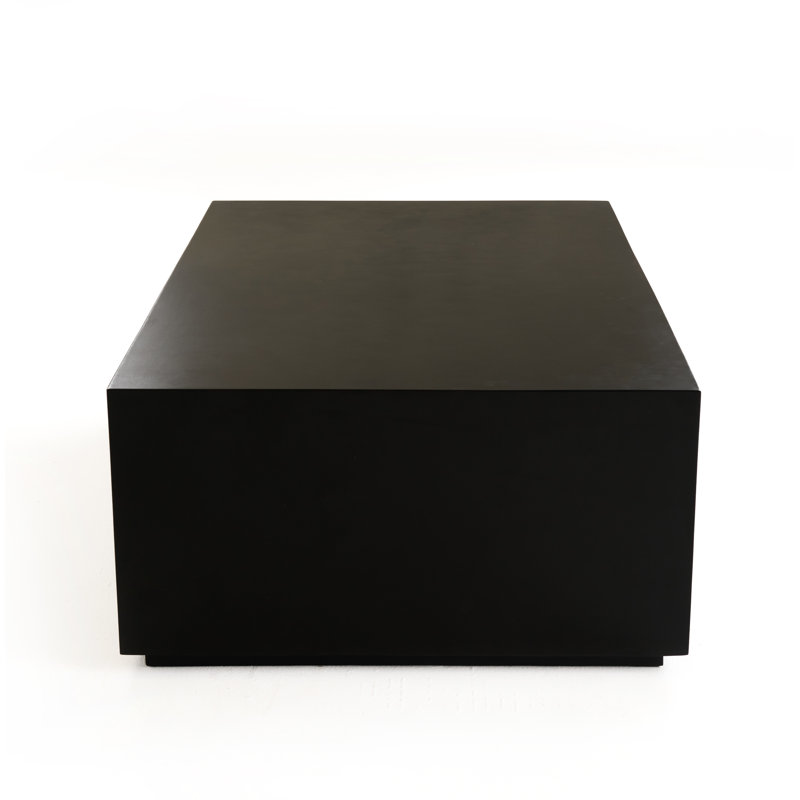 Polly 51" Concrete Coffee Table, Black