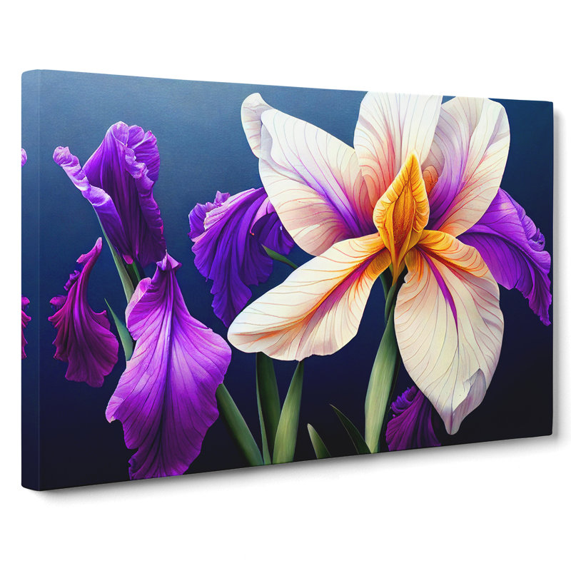 Pure Iris Flowers - Wrapped Canvas, 40cm H x 60cm W x 3cm D