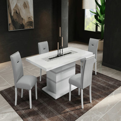 White Dining Table Solid Wood