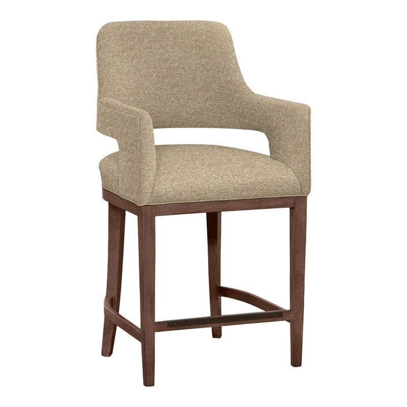 Tabouret de bar et de comptoir Josie, Noyer, Orge 8789, Tabouret de comptoir (siège d'une hauteur de 26,5