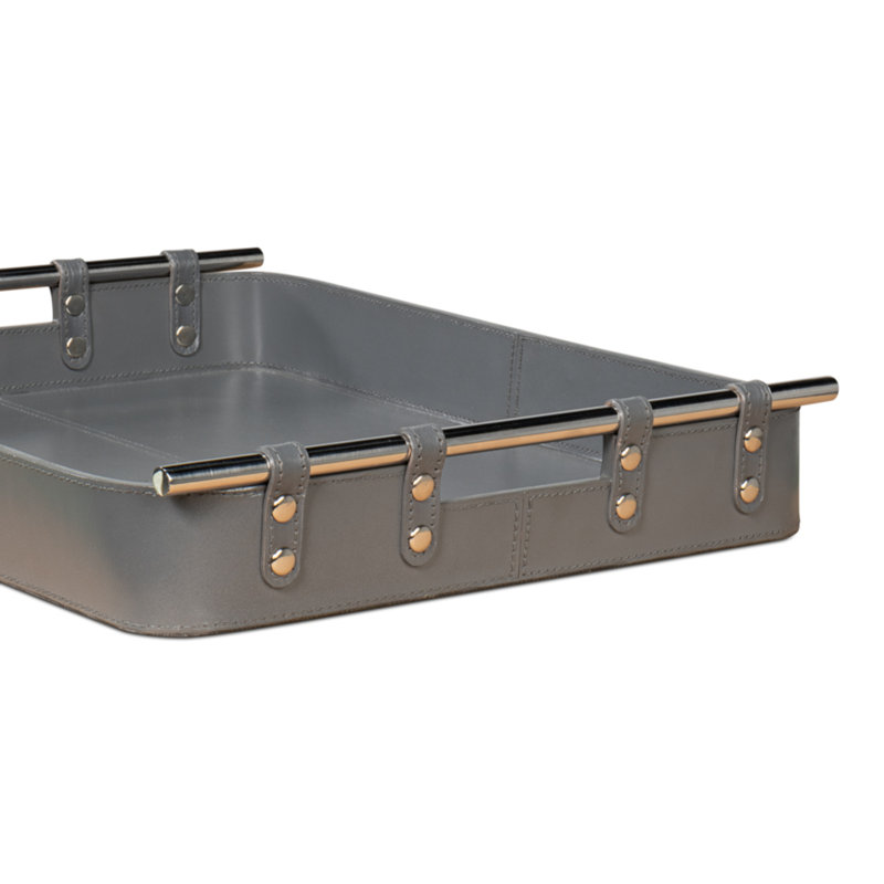 Shagreen Decorative Tray, Gray