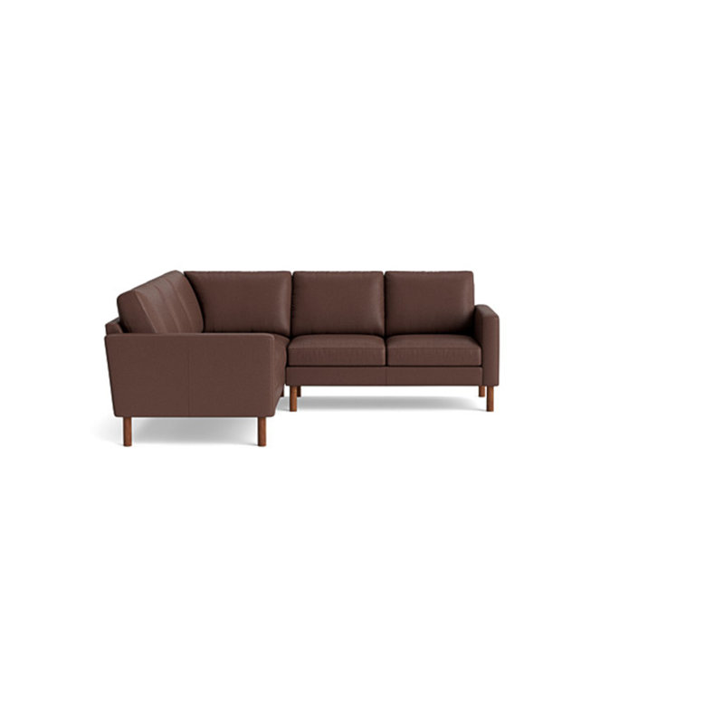 Laguna Leather Sectional, Left Hand Facing, Leather - Deep Blue