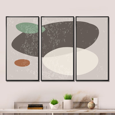 «Minimal Elementary and Geometric Compostions», ensemble de 3 reproductions encadrées sur toile