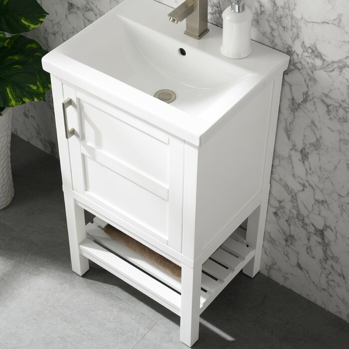 Everly Quinn Darion 20'' Free Standing Single Bathroom Vanity with ...