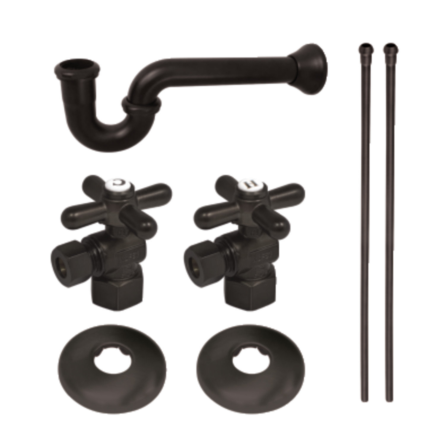 Kingston Brass Gourmet Scape Traditional Plumbing Supply Kit Combo with 1-1/2" P-Trap, Oil Rubbed Bronze