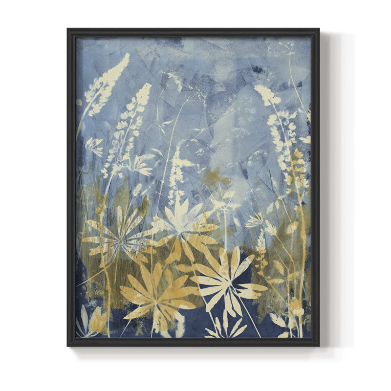 Wild Lupin, reproduction encadrée - bois massif, Noir, H 10 po x l 8 po