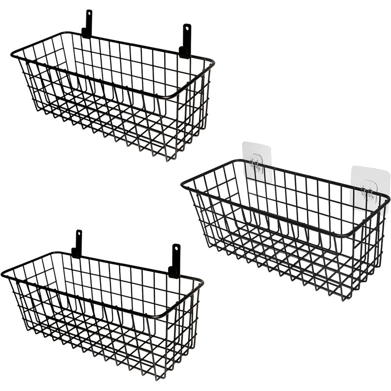 Ensemble de 3 paniers muraux suspendus [très grand], H 3,90 po x l 11 po x P 4,70 po
