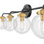 Luminaire de salle de bain industriel avec globes en verre transparent, finition noire matte, applique murale de style rétro pour miroir Ralbay, douille E12 (ampoules non incluses)-2144378593-2144378592-2144378620