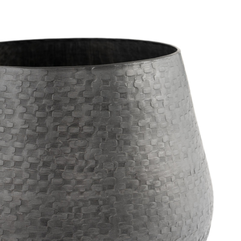 Metal Planter, Gray, 6" H x 8" W x 8" D