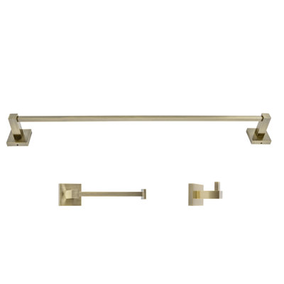 Ensemble de quincaillerie de salle de bain murale en laiton 3 pièces avec barre à serviettes 24 po Capri