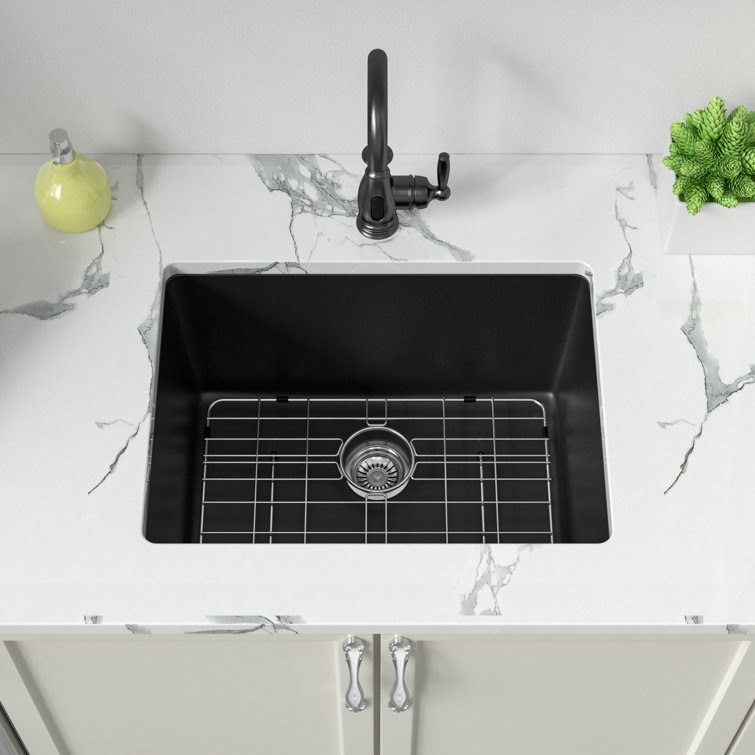 24" L X 18" L X 12" D Quartz Laundry Utility Sink Undermount Deep Single Bowl Granite Composite Kitchen Sink