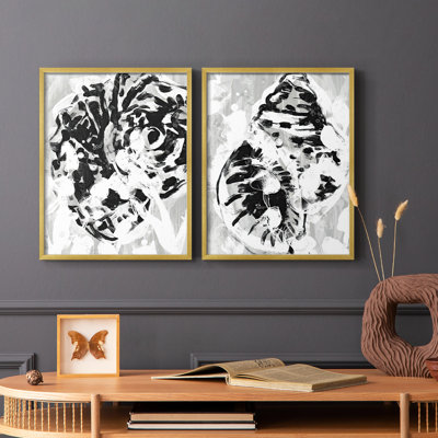 «Ocean Inkblot III», reproduction encadrée de qualité supérieure - prête à être accrochée - aucun clou requis - aucun clou requis