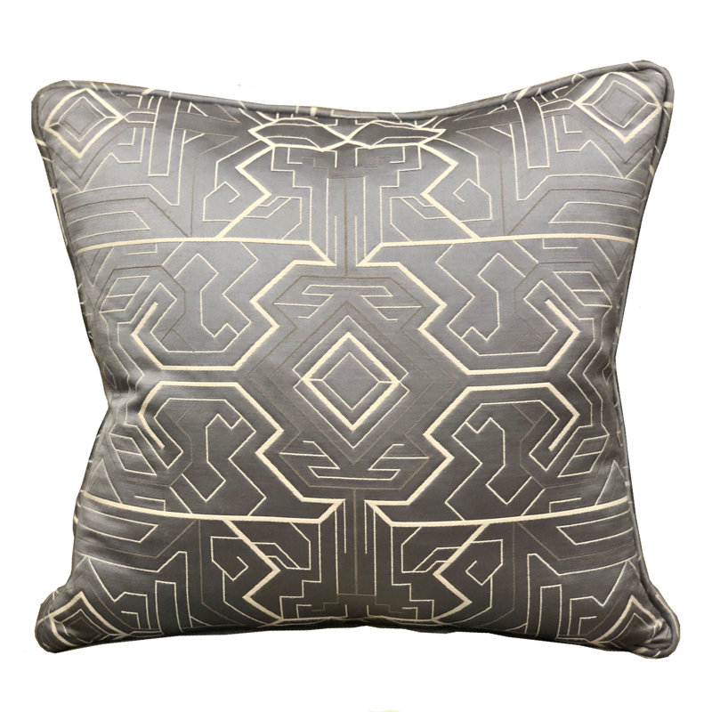 Coussin lombaire en mousse de luxe géométrique Daria, 12 po x 20 po