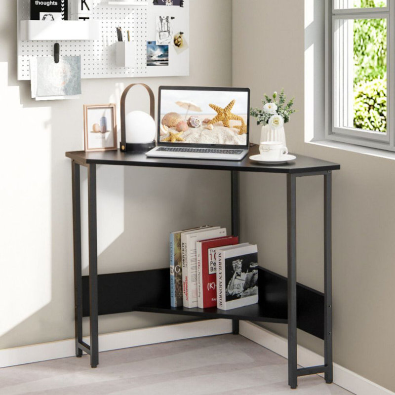 Triangle Computer Corner Desk With Charging Station