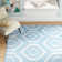 Dhurries Hand Woven Flat Weave Wool/Cotton Geometric Rug in Ivory/Blue
