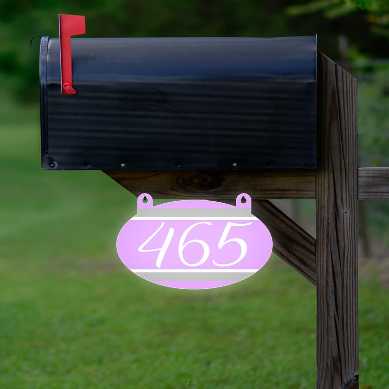 Plaque d'adresse sur 1 ligne, Mauve, Oui
