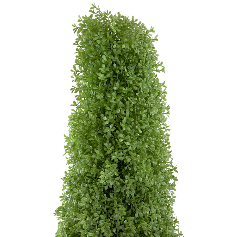 Topiaire cône artificiel avec pot rond non éclairé, H 60 po x l 15 po x P 15 po