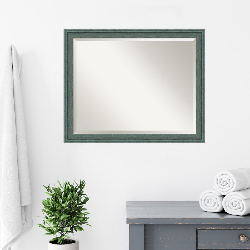 Miroir mural Whanger, Rectangle, 25,5 po x 31,5 po, Bleu